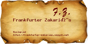 Frankfurter Zakariás névjegykártya