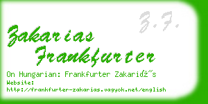 zakarias frankfurter business card